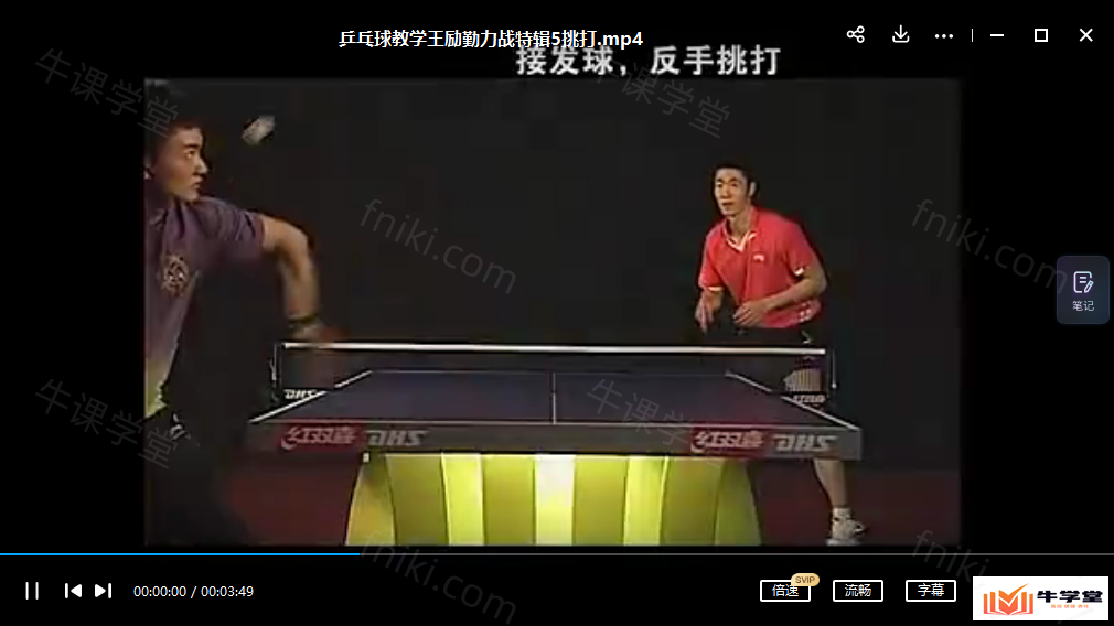 乒乓球教学课程王励勤力战特辑视频成人零基础教学乒乓球技巧网课教程